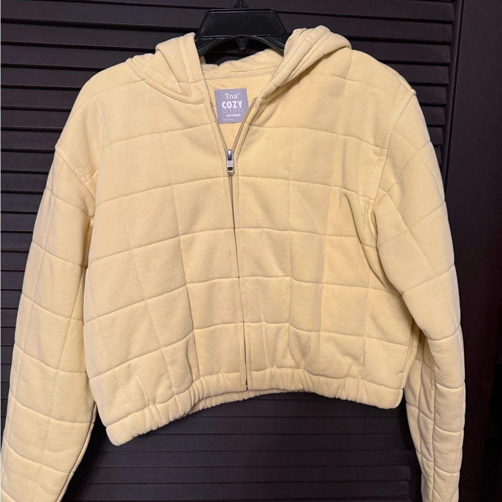 TNA Light Yellow Quilted Puffer Jacket